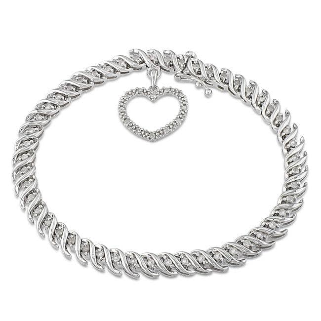 Miadora Sterling Silver 1ct TDW Diamond Bracelet