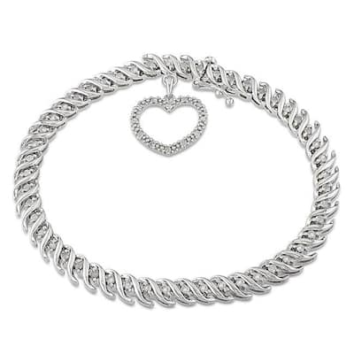 Miadora Sterling Silver 1ct TDW Diamond Bracelet