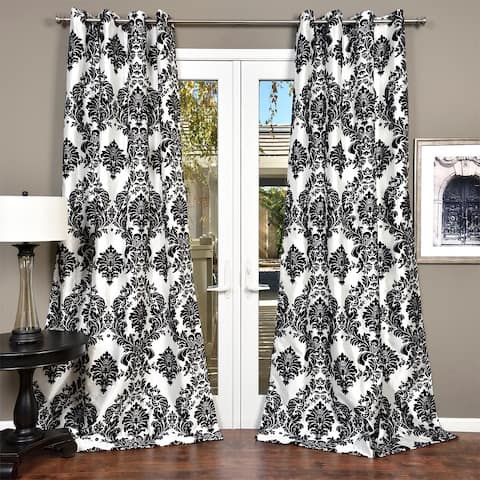Silver Orchid Lucille Venetian Faux Silk Grommet Top Curtain Panel