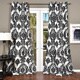 preview thumbnail 1 of 4, Silver Orchid Lucille Venetian Faux Silk Grommet Top Curtain Panel White/Black - 108 Inches - 1 Panel - 54 x 108