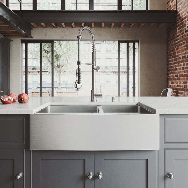 VIGO Bingham Stainless Steel Kitchen Sink Set with Zurich Faucet