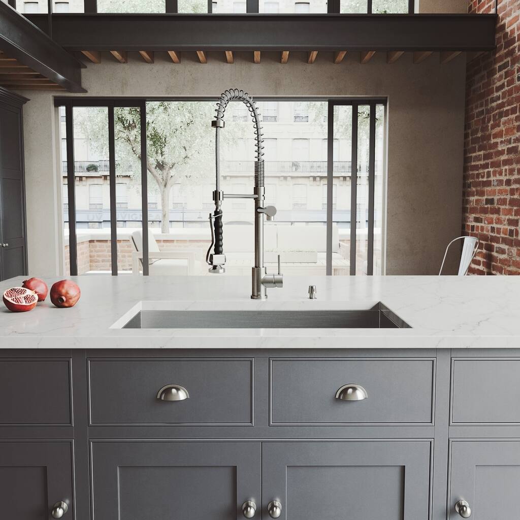 VIGO Ludlow Stainless Steel Kitchen Sink and Zurich Faucet Set
