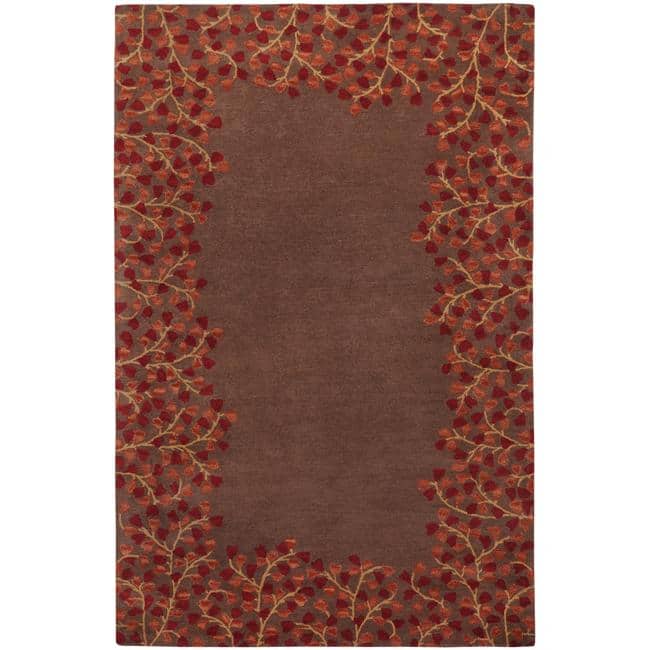 Rome Hand Tufted Floral Border Area Rug