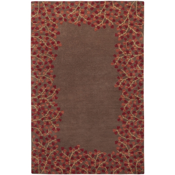 Hand-tufted Whimsy Chocolate Wool Area Rug - 6' x 9'