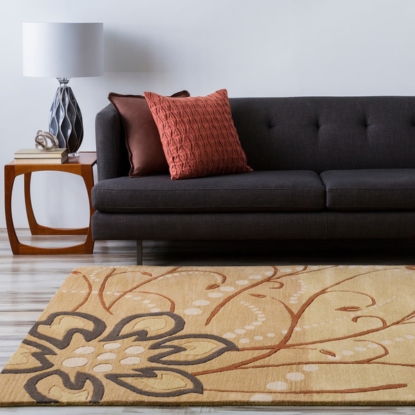 Hand-tufted Whimsy Beige Floral Wool Area Rug - 4' x 6'