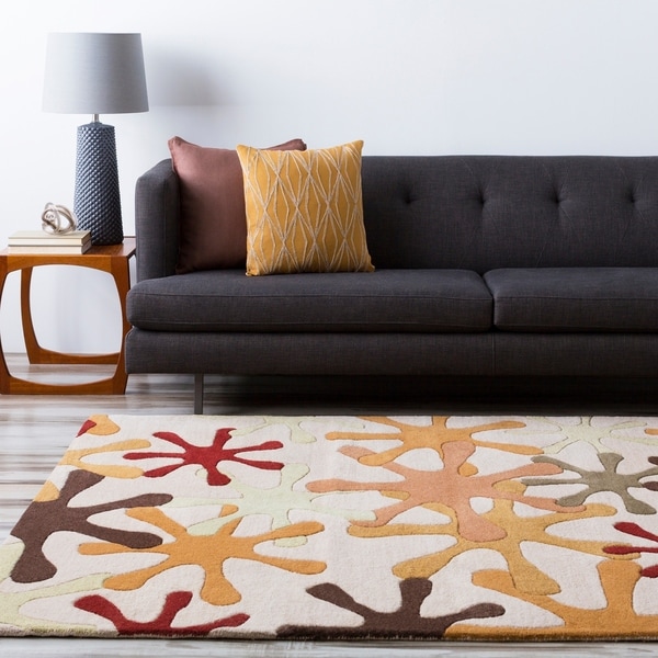 Hand-tufted Whimsy Off Beige Wool Area Rug - 9' x 12'