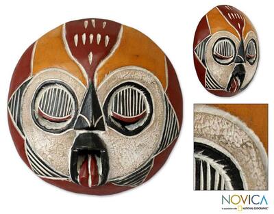 Handmade Woman of Fire Wood Tribal Mask (Ghana)
