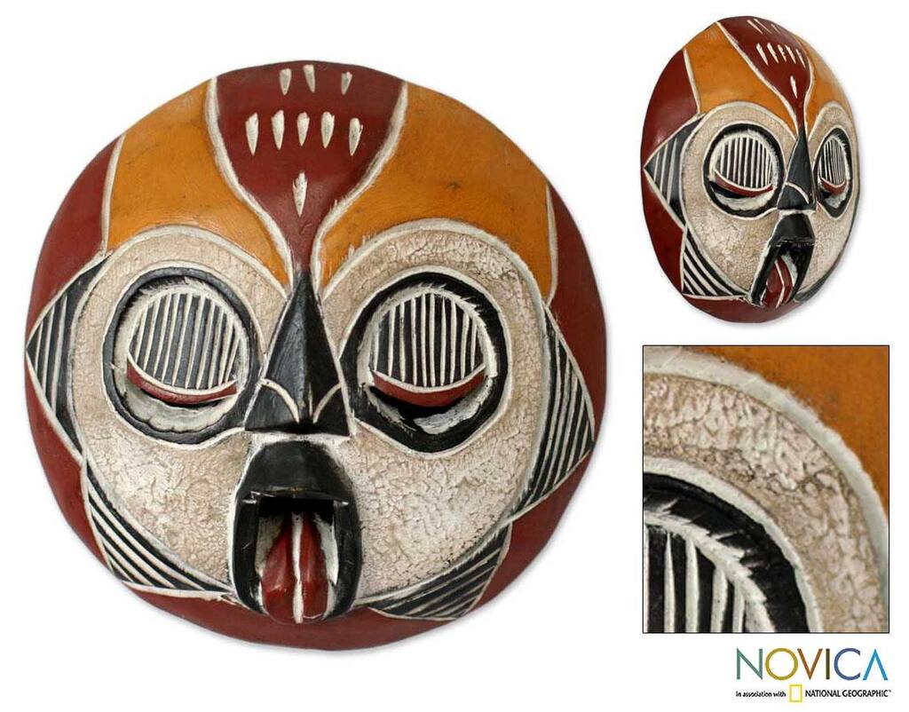 Handmade Woman of Fire Wood Tribal Mask (Ghana)