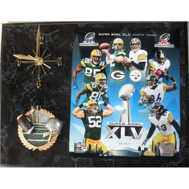 Packers and Steelers Super Bowl XLV Clock