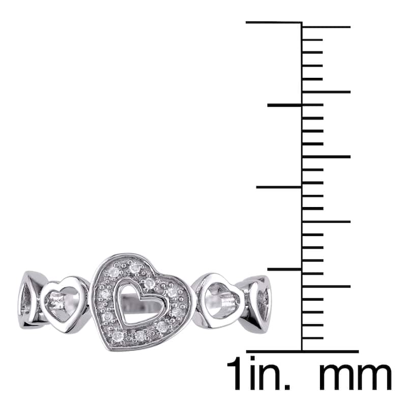 Miadora Sterling Silver Diamond Accent Heart Ring