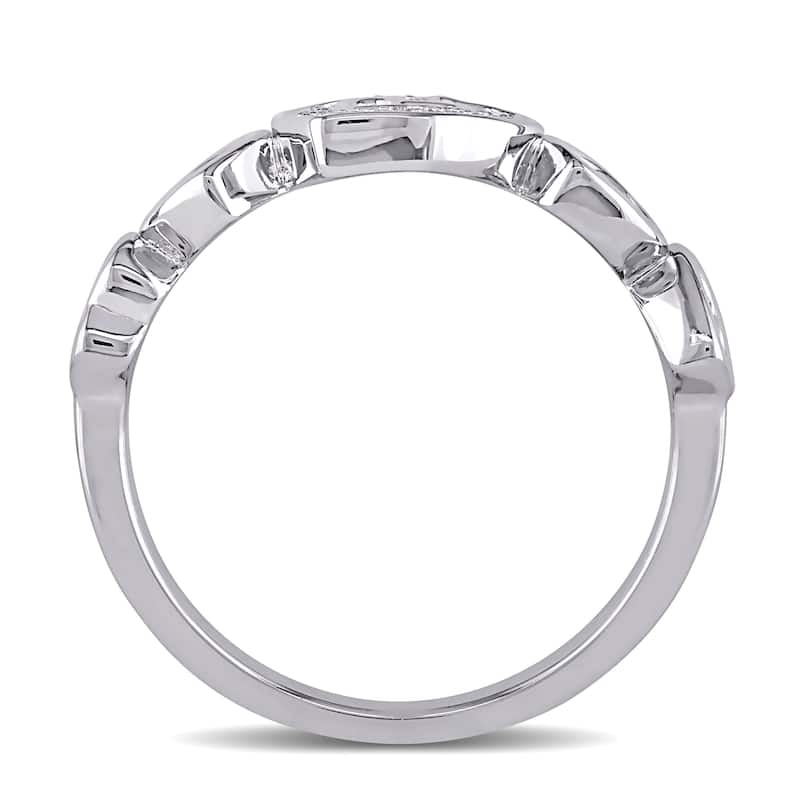 Miadora Sterling Silver Diamond Accent Heart Ring