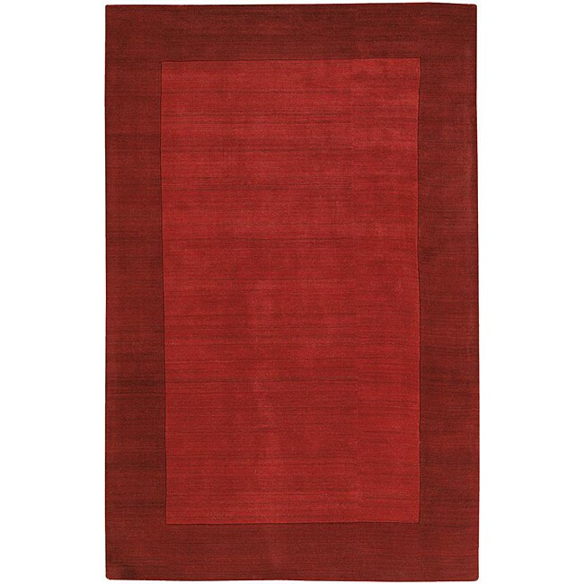Artist's Loom Hand-tufted Casual Border Wool Rug (5'x7') - 5' x 7'
