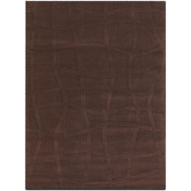 Hand tufted Brown Mandara New Zealand Wool Rug (5 X 7)