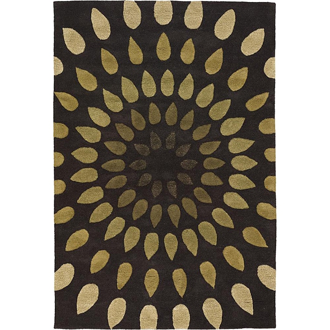 Hand tufted Mandara Abstract Pattern New Zealand Wool Rug (9 X 13)