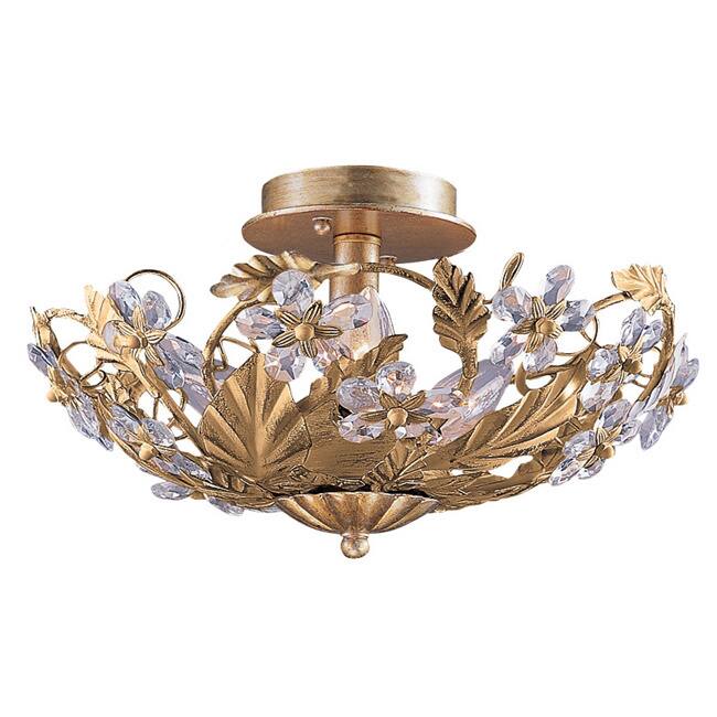 Crystorama Abbey 3-light Gold Semi-flush Light