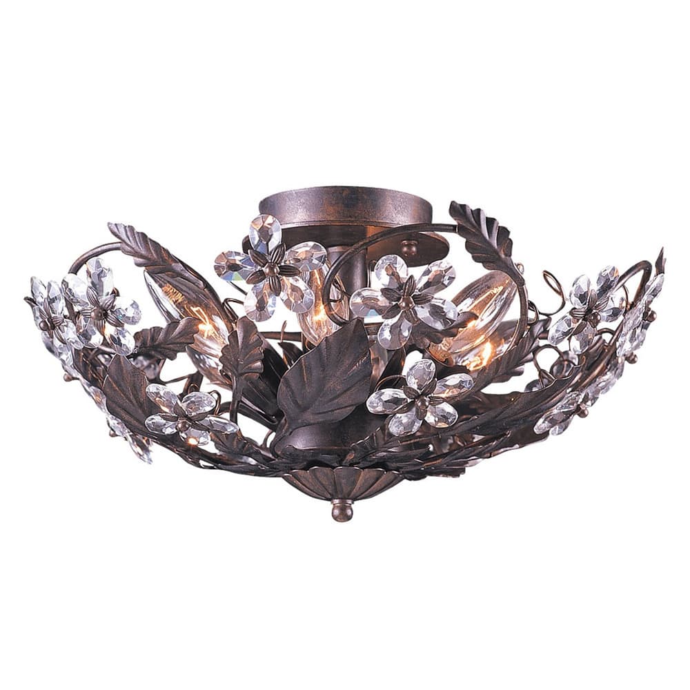 Abbey 6-light Dark Rust Semi-Flush Mount - Dark Rust