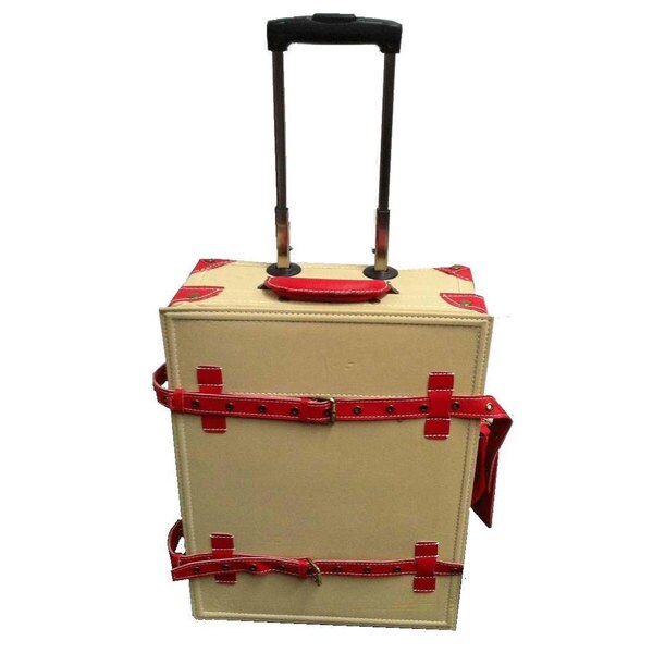 La Vida Cream Vintage-look 2-piece Carry-On Luggage Set