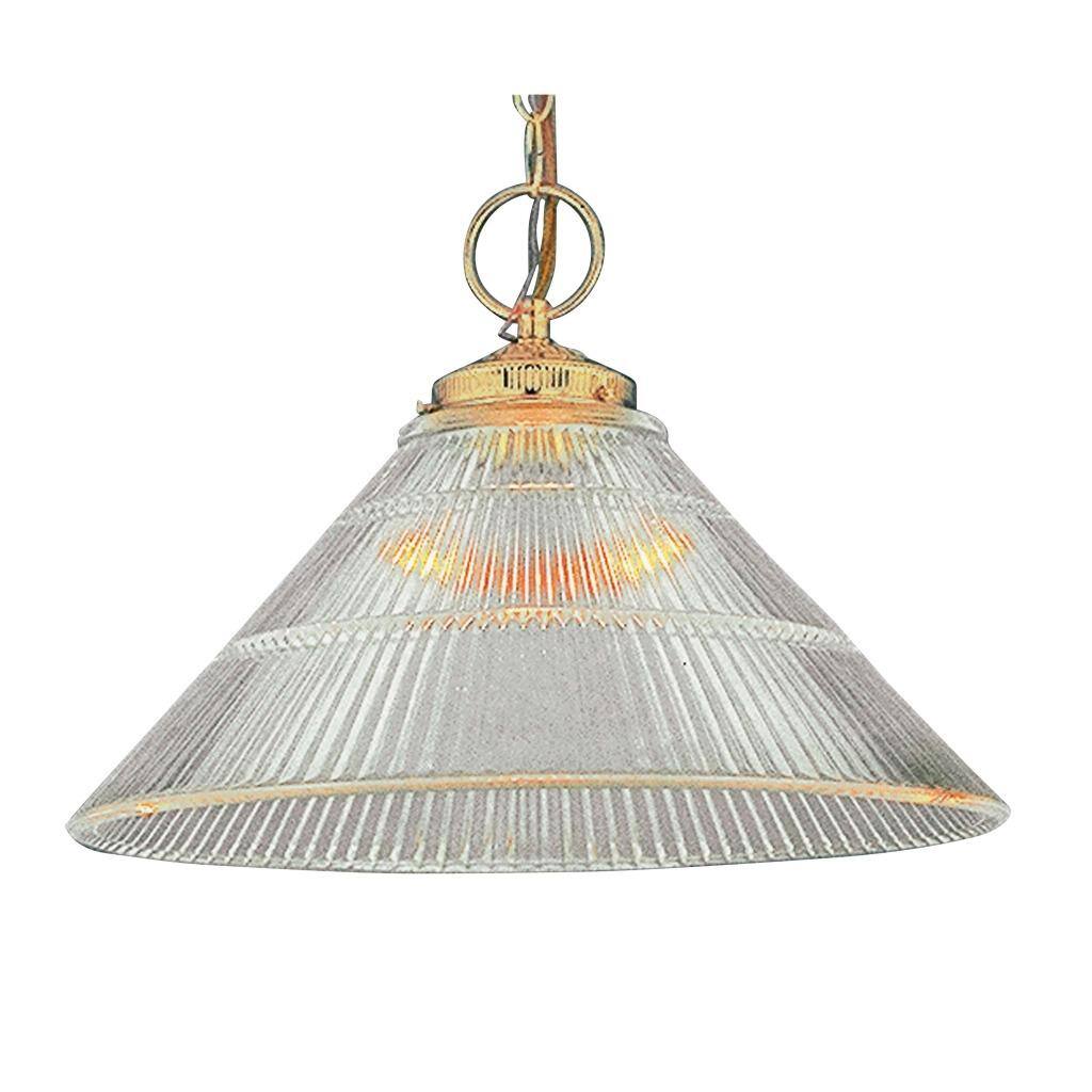 Transitional 1-light Polished Brass Pendant Fixture