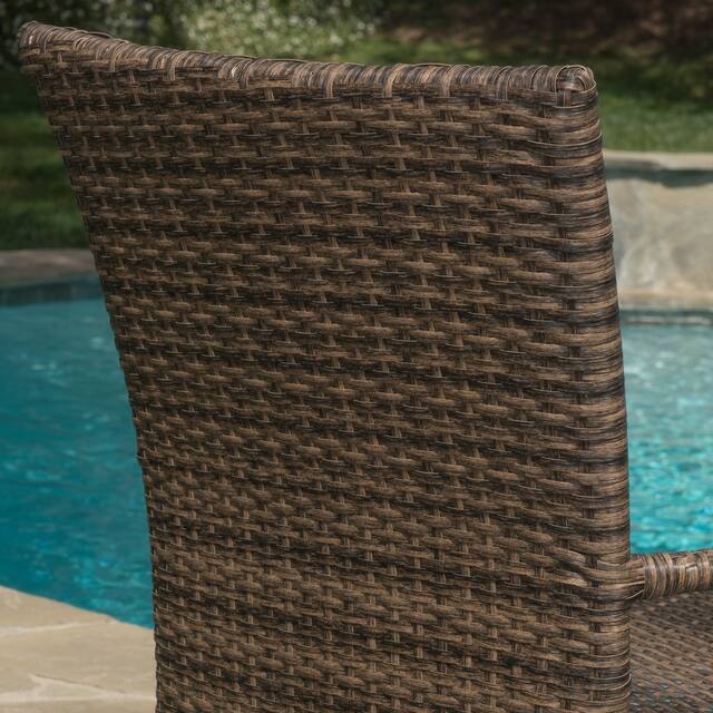 Benhill Outdoor Contemporary Wicker Stacking Chairs (Set of 2) by Christopher Knight Home