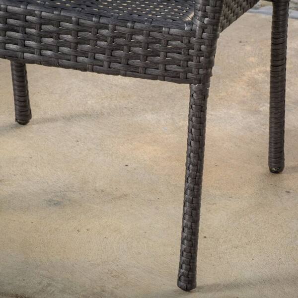 Benhill Outdoor Contemporary Wicker Stacking Chairs (Set of 2) by Christopher Knight Home