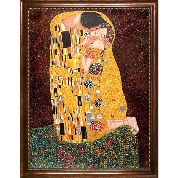 Gustav Klimt 'The Kiss (Full View)' Canvas Art - Overstock - 5735576