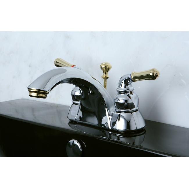 Shop Two Tone Chrome And Brass Bathroom Faucet Overstock 5737740