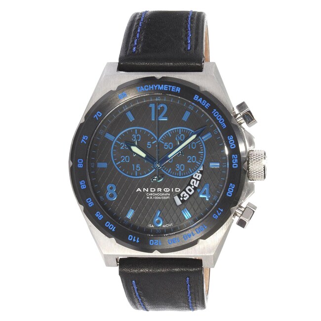 Android Men's Interceptor Swiss Quartz Chronograph Leather Strap Watch