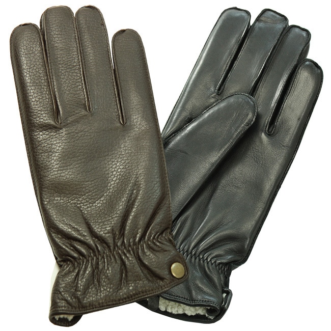 Isotoner Men's Fleece Lined Leather Gloves - Free Shipping On Orders ...