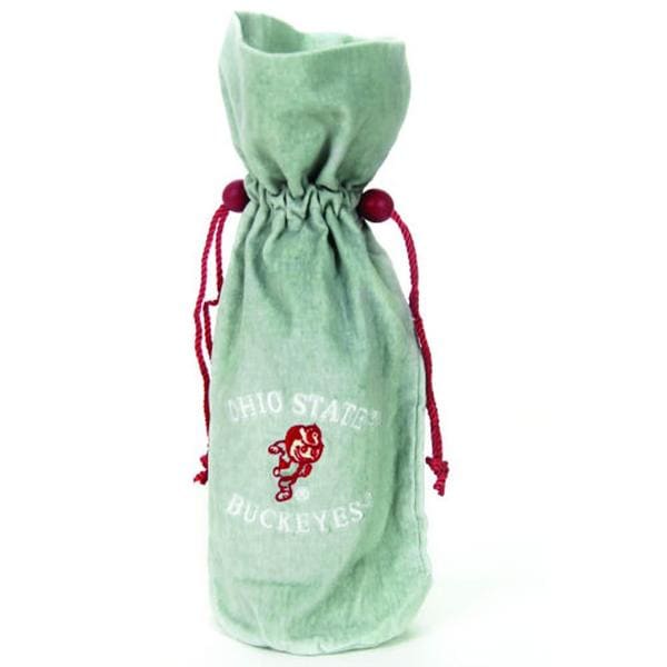 NCAA Ohio State Buckeyes 14-inch Velvet Wine Bottle Bag