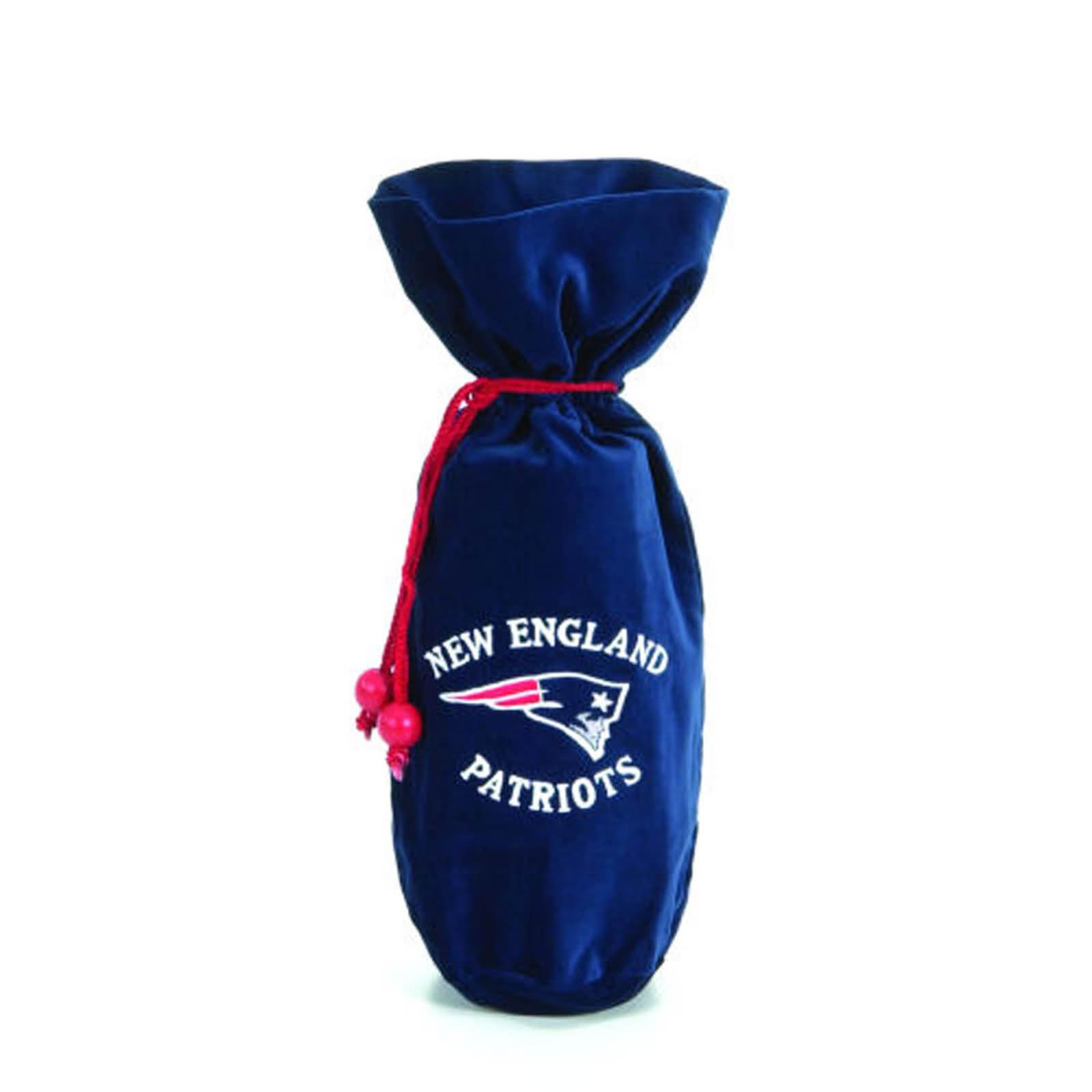 New England Patriots 14-inch Velvet Wine Bottle Bag