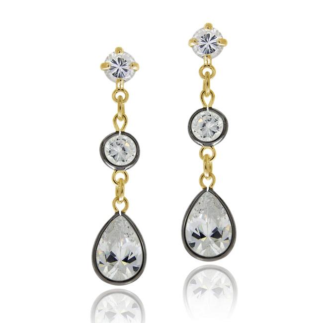 Icz Stonez18k Gold Over Sterling Silver Cubic Zirconia Dangle Icz Stonez18k Gold Over Sterling Silver Cubic Zirconia Dangle Earrings