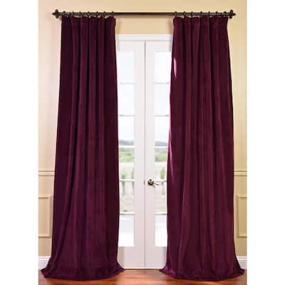 Exclusive Fabrics Signature Eggplant Velvet Blackout Curtain (1 Panel)