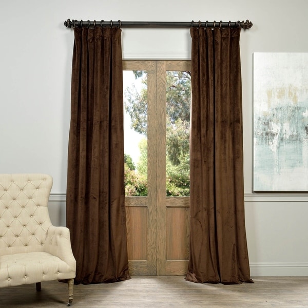 Exclusive Fabrics Signature Java Velvet Blackout Curtain Panel