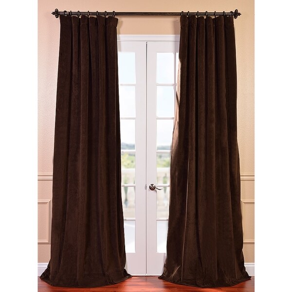 Exclusive Fabrics Signature Java Velvet 108-inch Blackout Curtain Panel