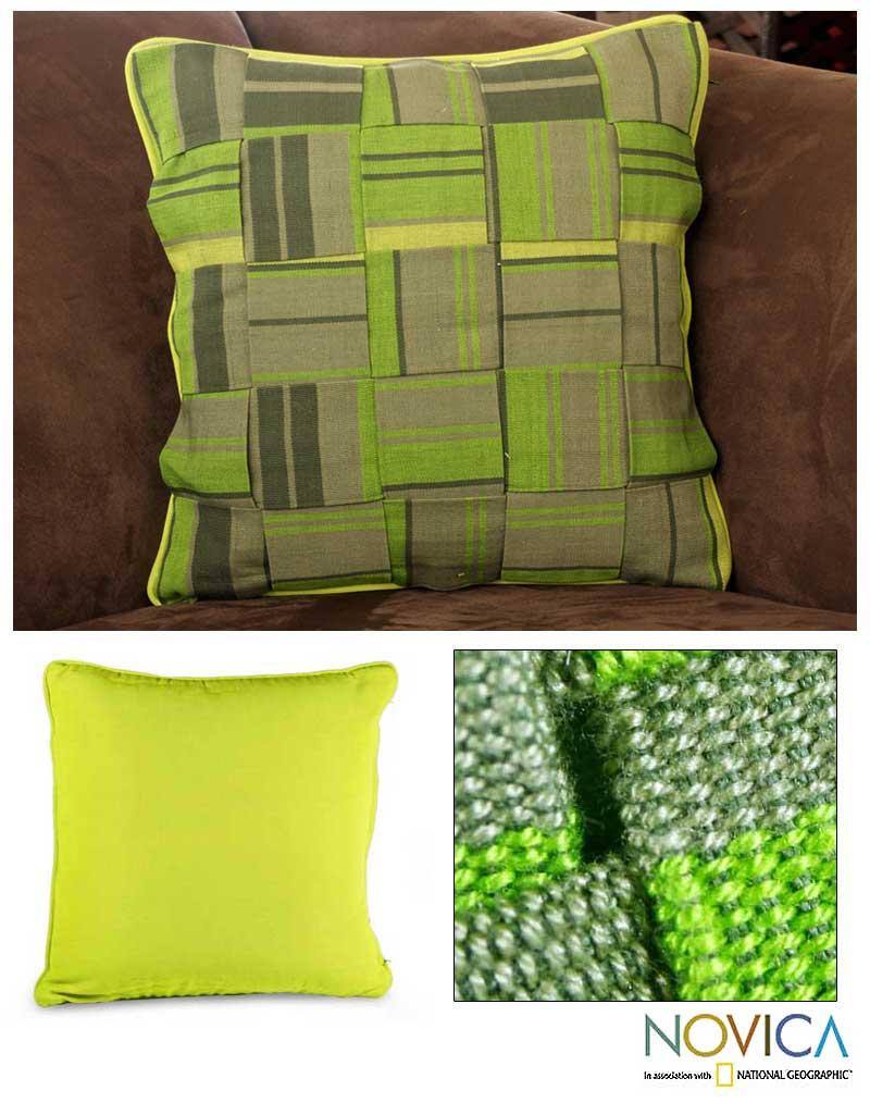 Cotton 'Lemon Weave' Cushion Cover (Guatemala)