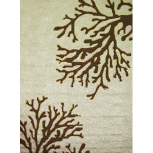 Deshun Hand hooked Beige Rug (2 X 3)