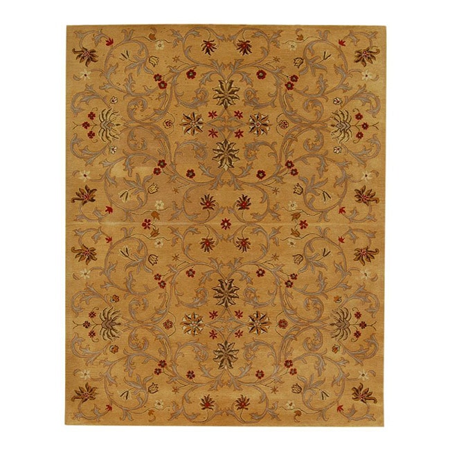 Hand tufted Jarrah Gold Wool Rug (96 X 136)