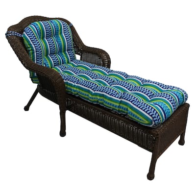 Blazing Needles All-weather U-shaped Outdoor Chaise Lounge Cushion - 69"l x 21"w x 5"h