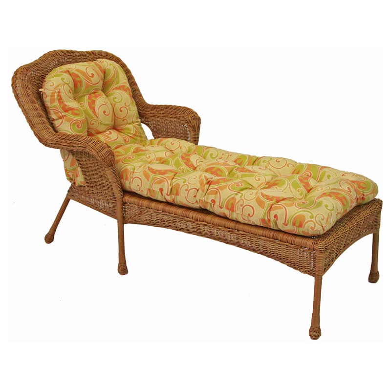 Blazing Needles All-weather U-shaped Outdoor Chaise Lounge Cushion - 69"l x 21"w x 5"h