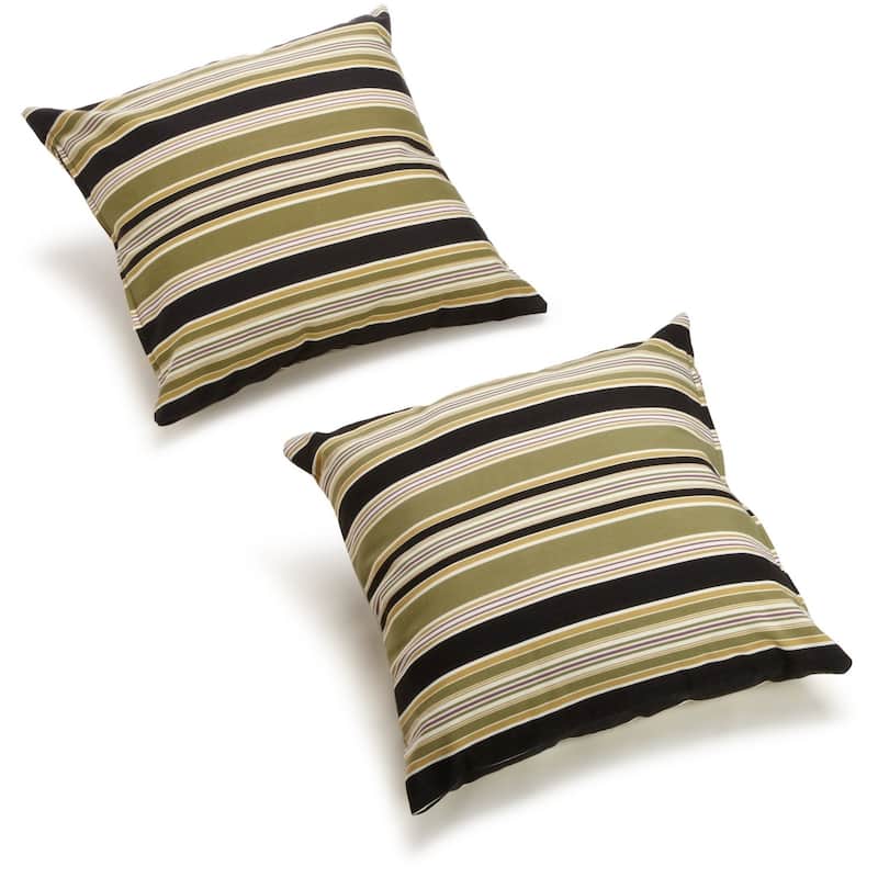 Blazing Needles 18-inch All-Weather Throw Pillow (Set of 2) - Freeport Stripe