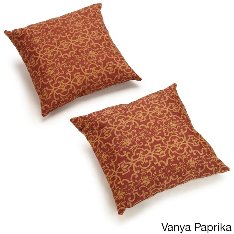 Blazing Needles 18-inch All-Weather Throw Pillow (Set of 2) - Vanya Paprika