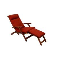 Blazing Needles Solid All-Weather Steamer Deck Lounger Cushion - 20 x 72