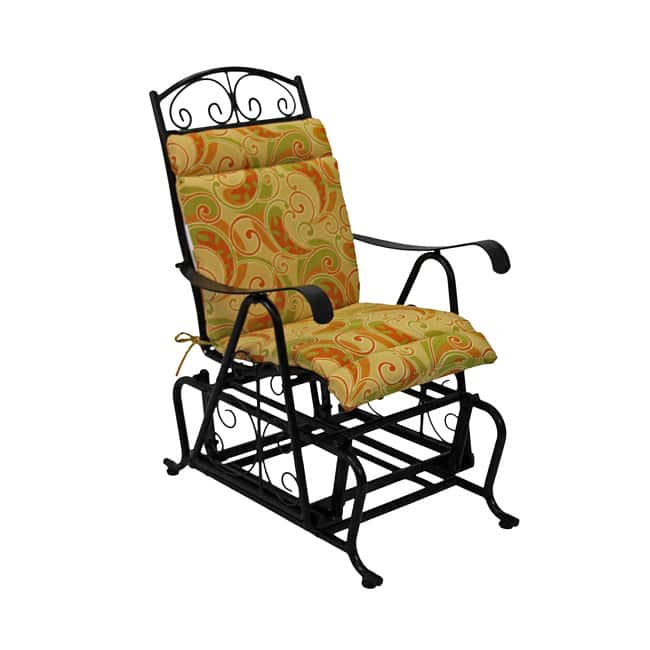 Blazing Needles Patterned All-weather Outdoor Single Glider Chair Cushion
