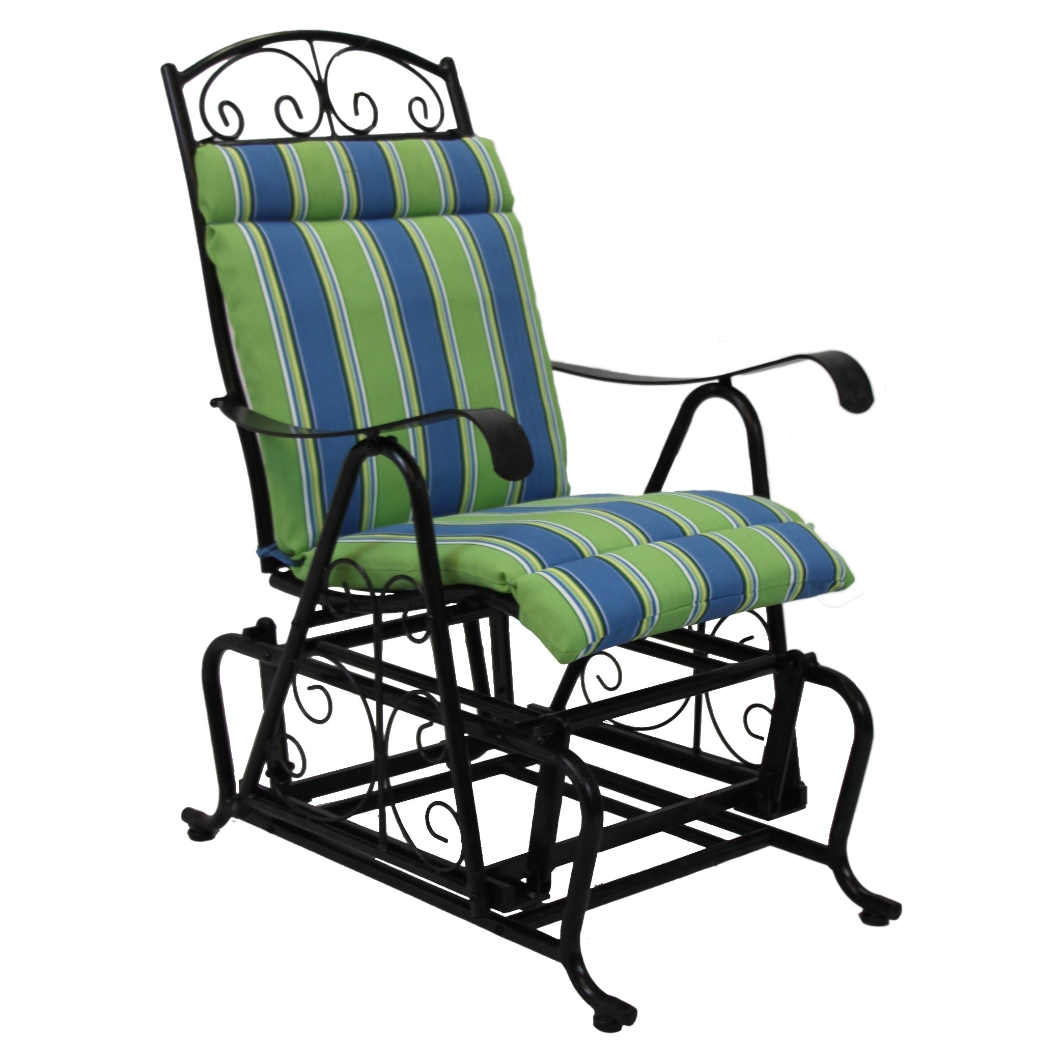 Blazing Needles Patterned All weather Outdoor Single Glider Chair