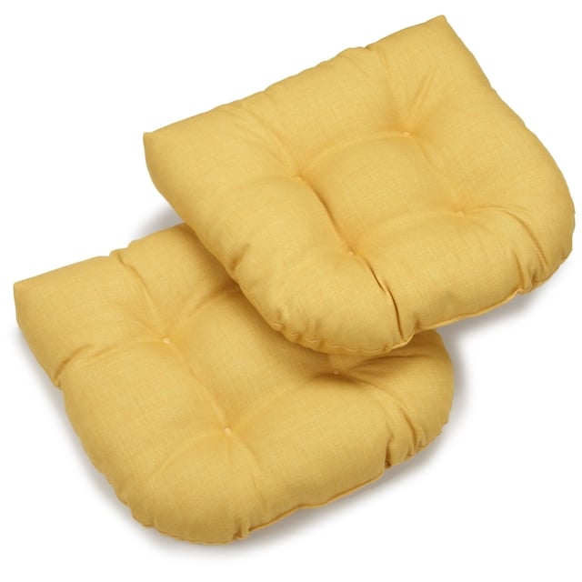 Blazing Needles 19-inch All-weather Patio Chair Cushions (Set of 2) - Lemon