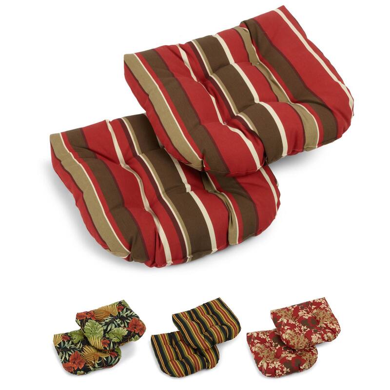 Blazing Needles All-weather Chair Cushions (Set of 2) - 19 x 19