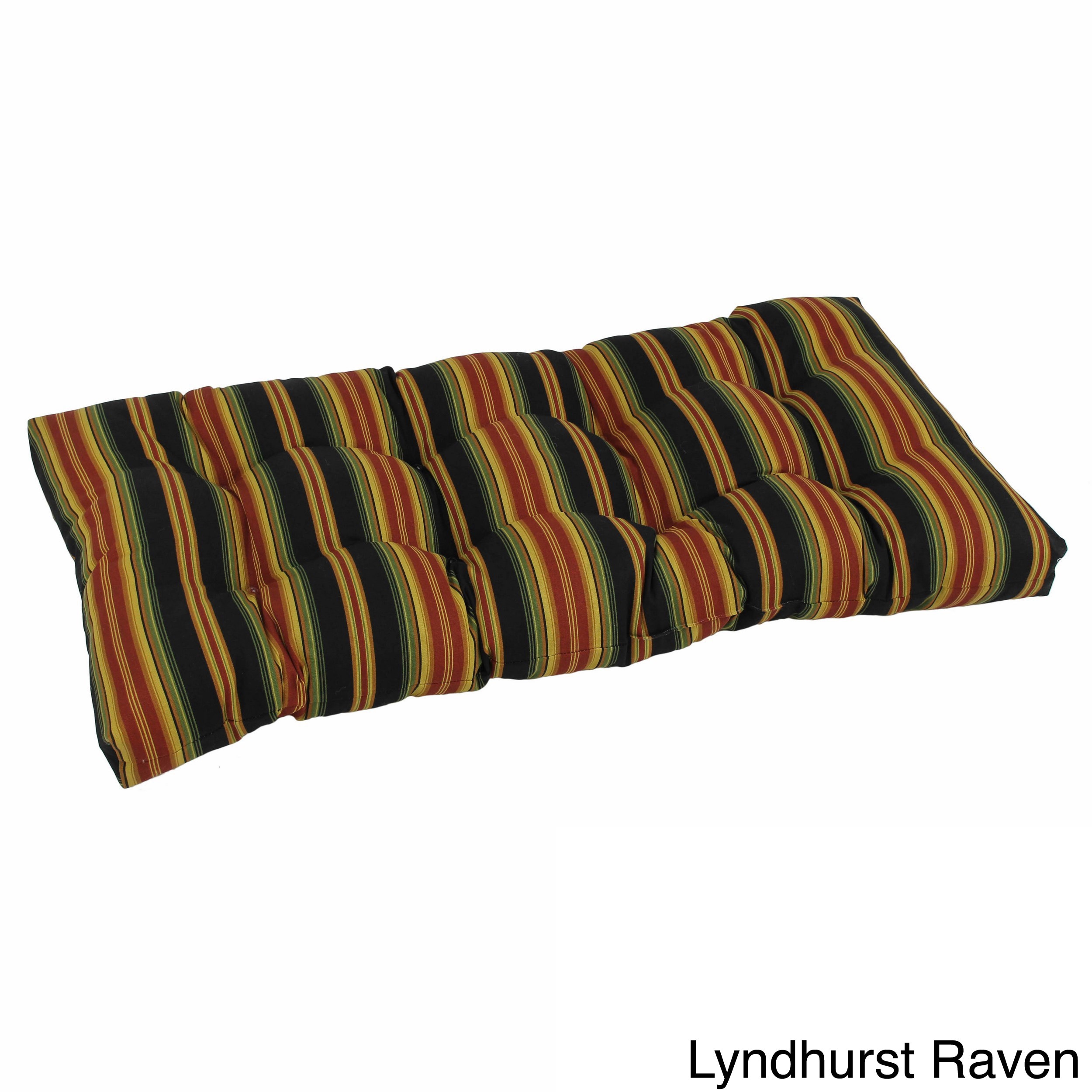 Blazing Needles Tropical/ Stripe All weather Outdoor Loveseat Bench Cushion