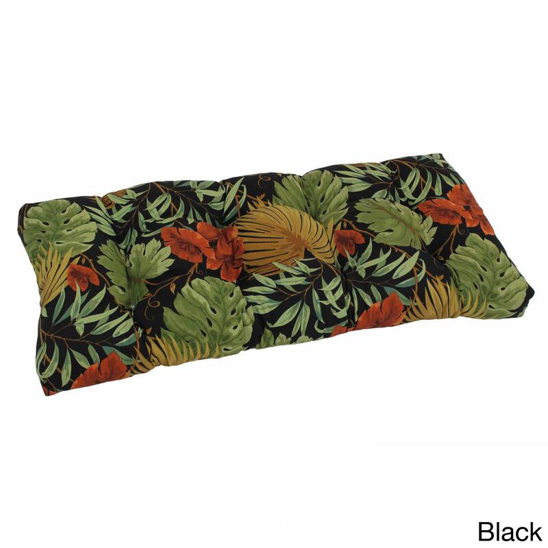 Blazing Needles 42-Inch All-Weather Bench Cushion - 42 x 19 - Lyndhurst Raven