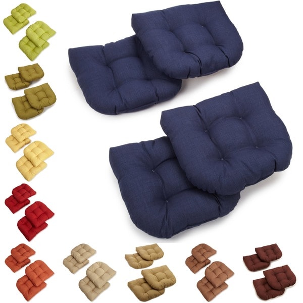 All-Weather U-Shaped Tufted Outdoor Chair Cushions (Set of 4) - Free ...