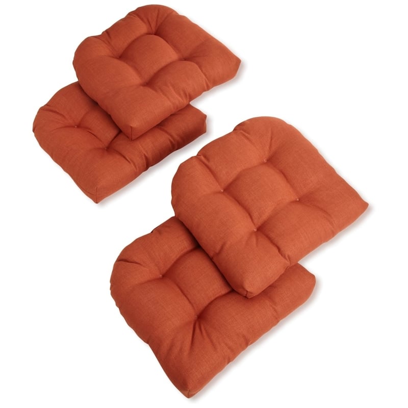 Blazing Needles Indoor/Outdoor Chair Cushions (Set of 4) - 19" x 19" - Cinnamon